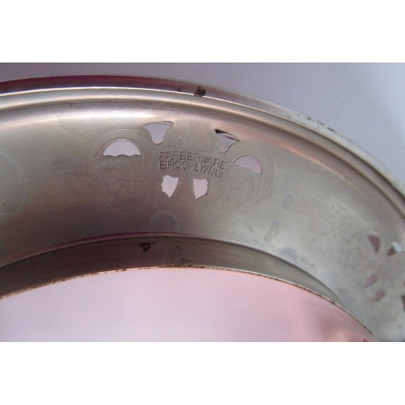 VTG Pink Depression GLASS Divided DISH W/HANDLE Candy/NUT FARBERWARE Silver Rim - Picture 14 of 16